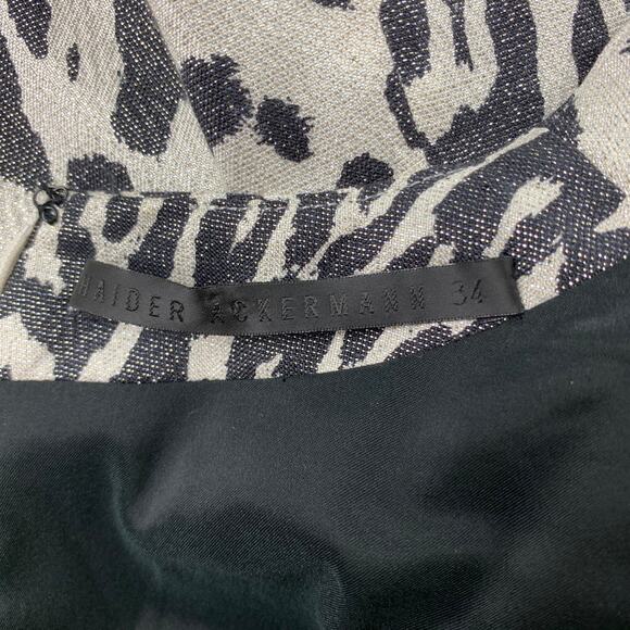 HAIDER ACKERMANN Silver & Black Leopard Print Silk Blend Blouse - Picture 5 of 5